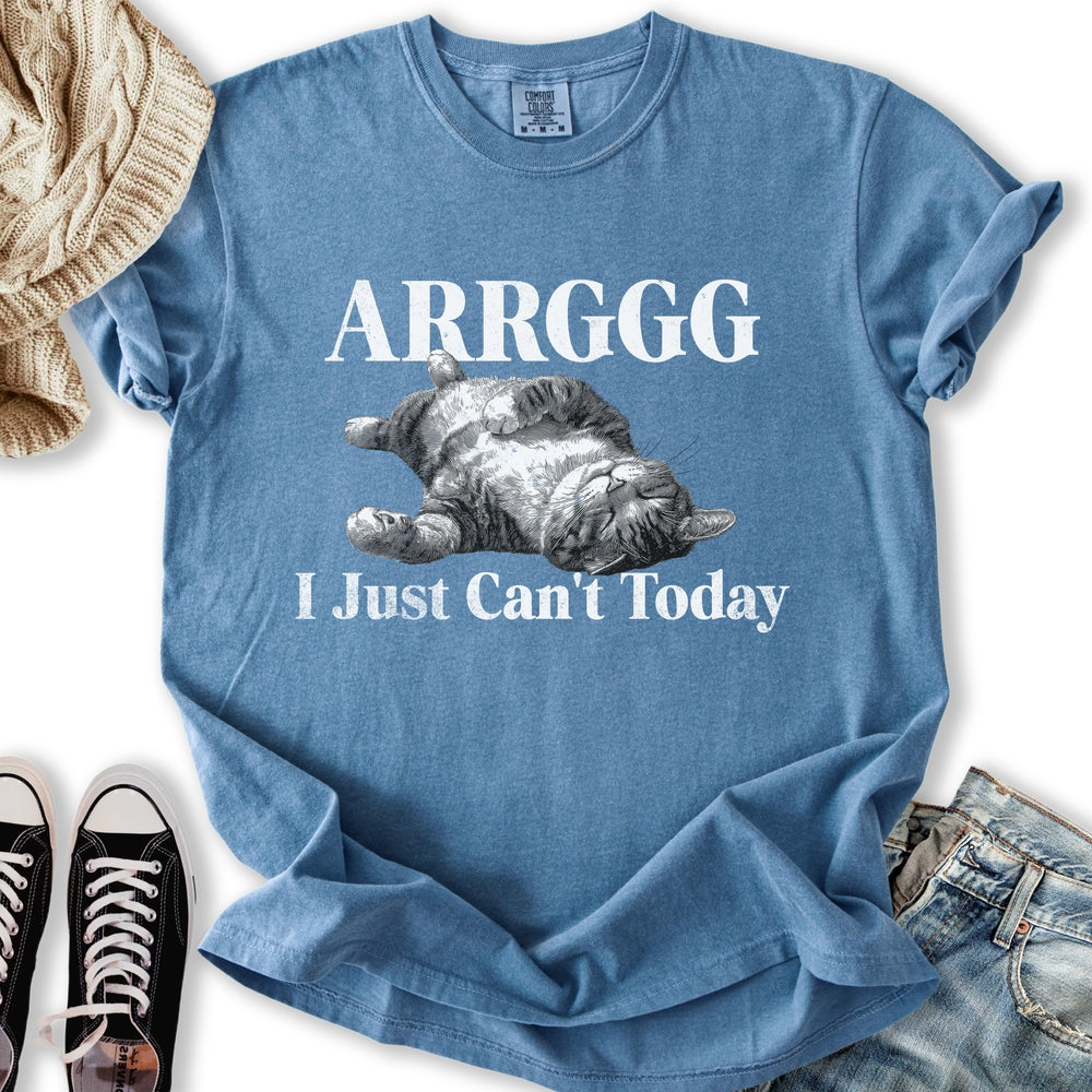 I Can't Today Cat Relaxed Tee