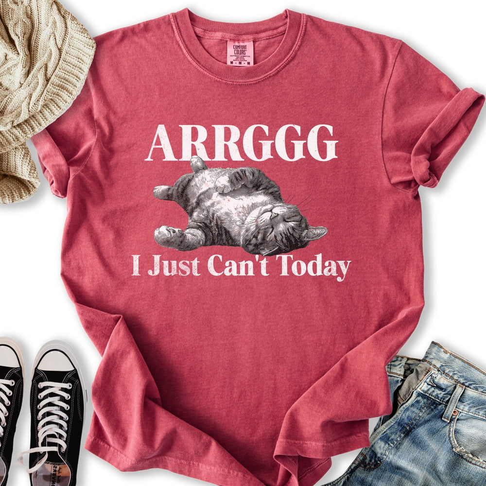 I Can't Today Cat Relaxed Tee