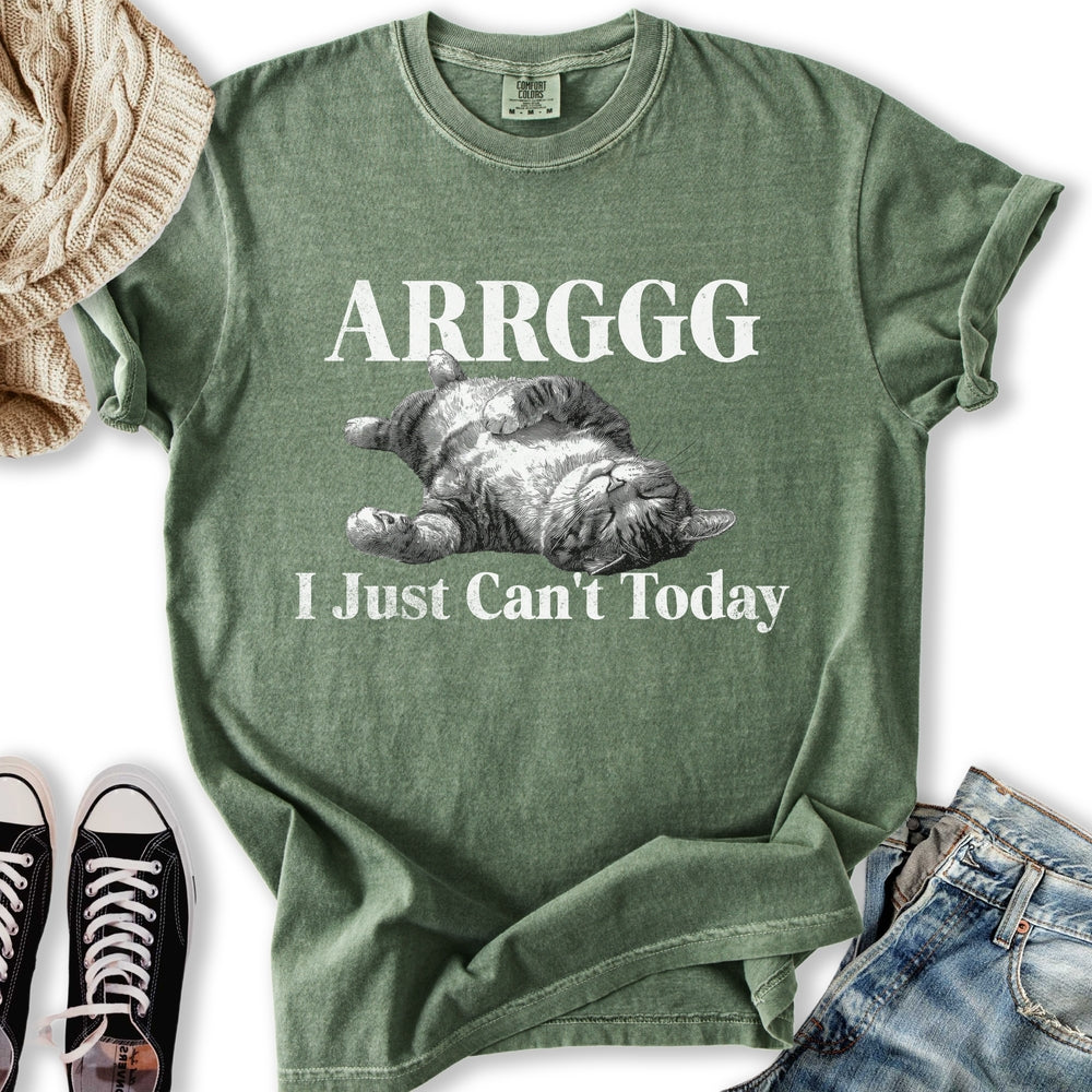 I Can't Today Cat Relaxed Tee