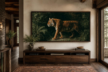 Bengal Tiger Canvas Print – Realistic Wildlife Wall Art for Living Room Decor