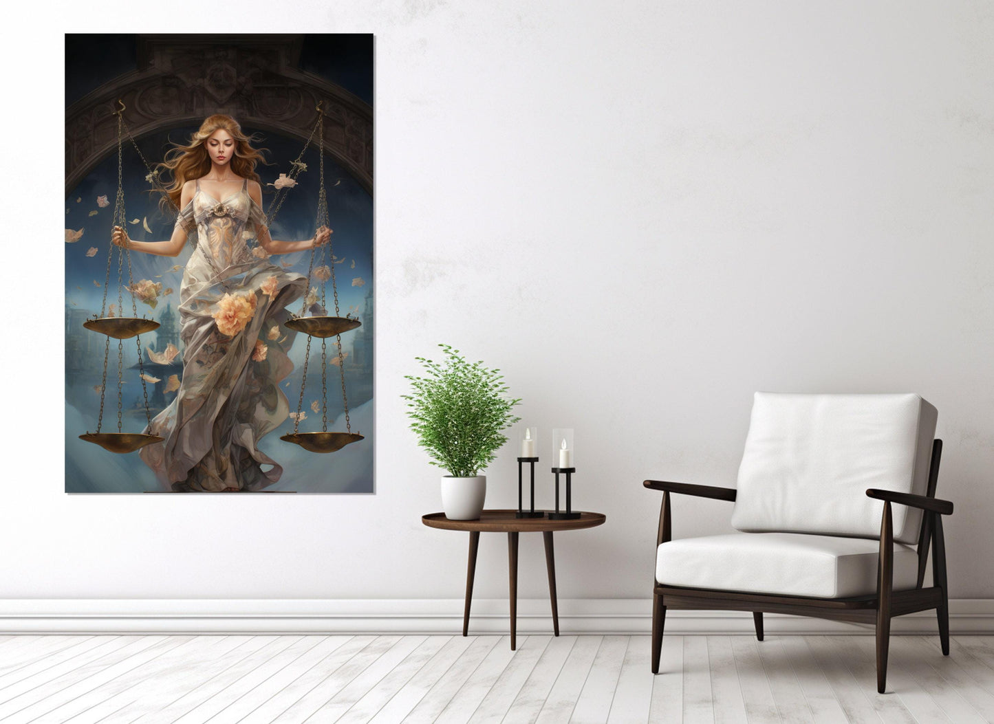 Libra Canvas Print – Zodiac Wall Art Framed, Gallery Wrapped Cotton Canvas