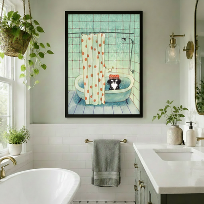 Grumpy Cat Bath Funny Bathroom Canvas Wall Art