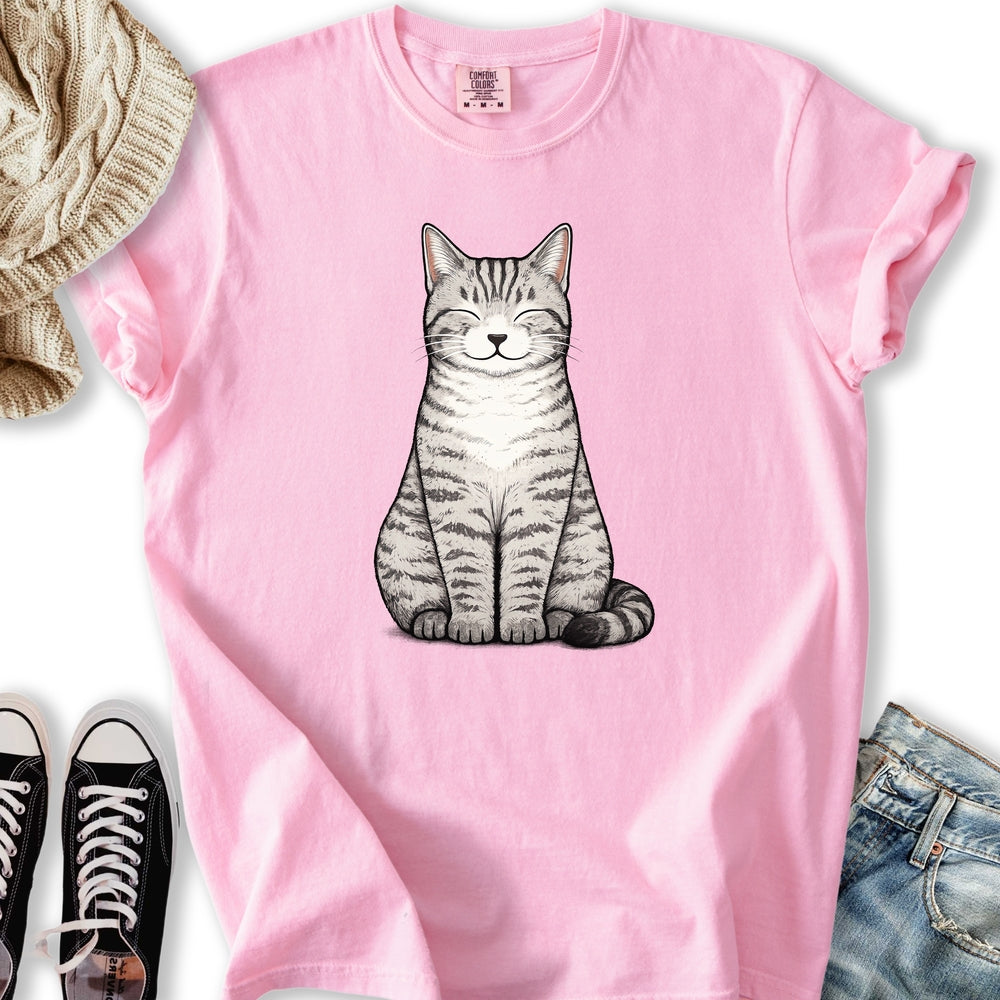 Smiling Tabby Cat Relaxed Tee