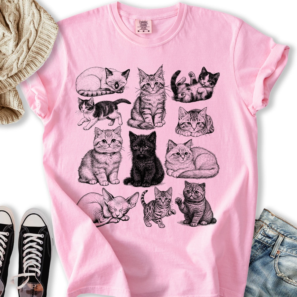 Tattoo Style Cats Relaxed Tee