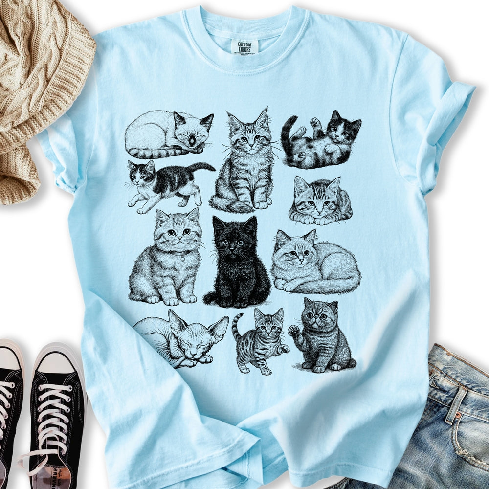 Tattoo Style Cats Relaxed Tee
