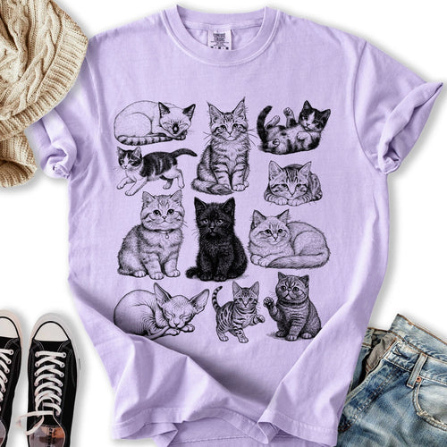 Tattoo Style Cats Relaxed Tee