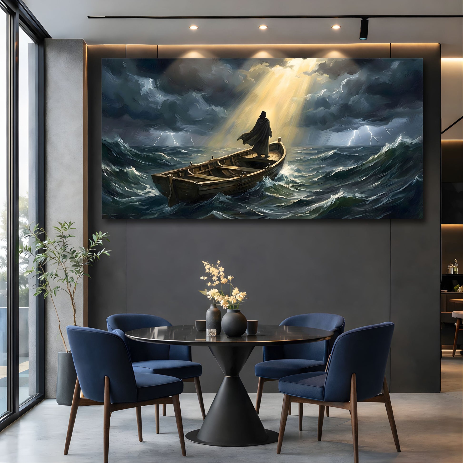 Jesus On A Boat Faith Wall Art