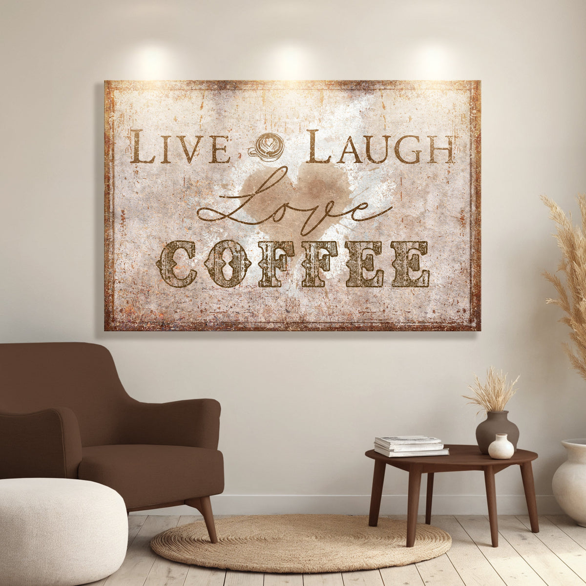 Live, Laugh, Love Coffee Wall Sign