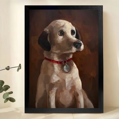 Vintage Labrador Retriever – Classic Oil Painting Style Wall Art on Natural Wood Canvas