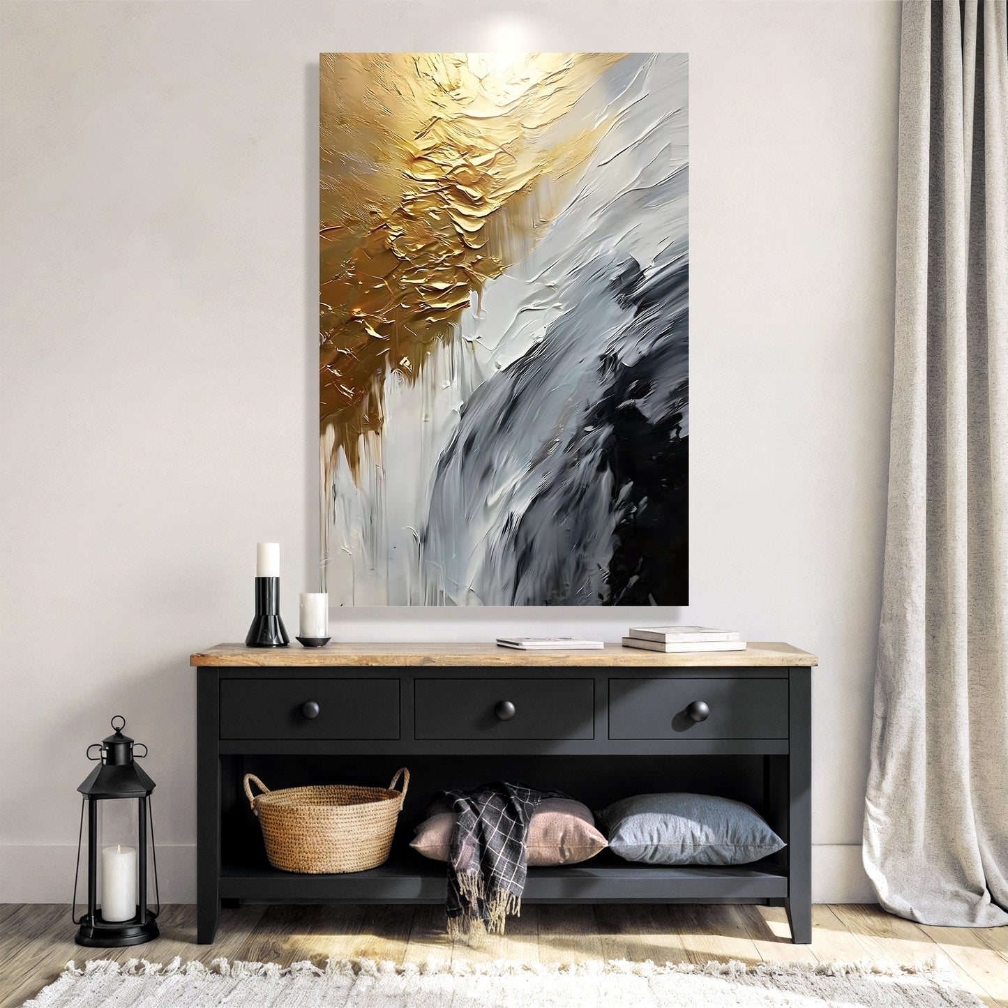 Warm Metallic Modern Wall Art