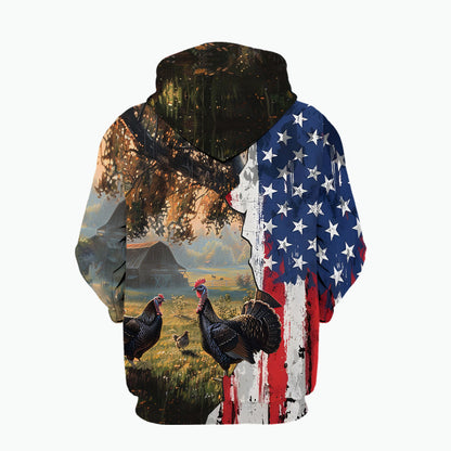 Realistic Patriotic Turkey Peaceful All Over Print Shirt