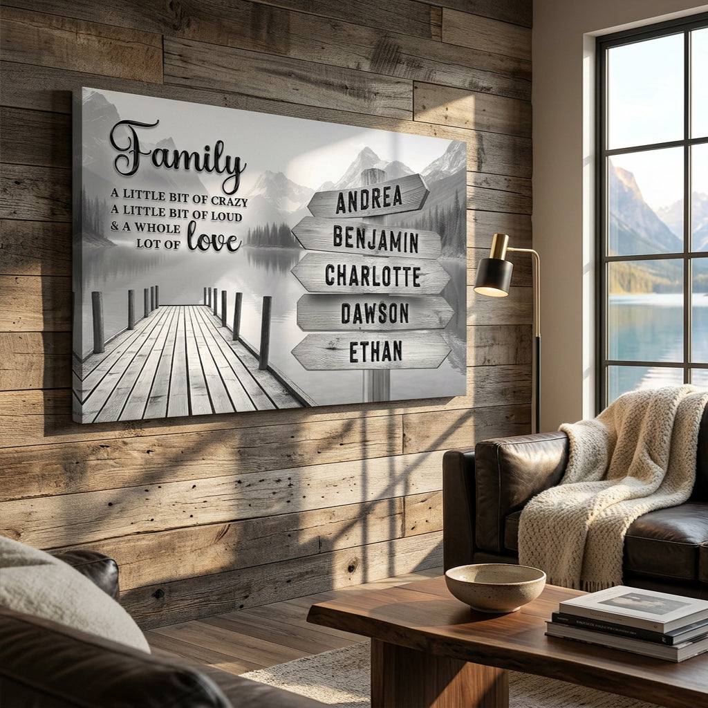 Family A Whole Lot Of Love Grey Wall Sign