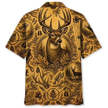 Whitetail Deer Hunting Legend Vintage Art Hawaiian Shirt