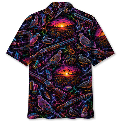 Midnight Dove Hunting Neon Hawaiian Shirt
