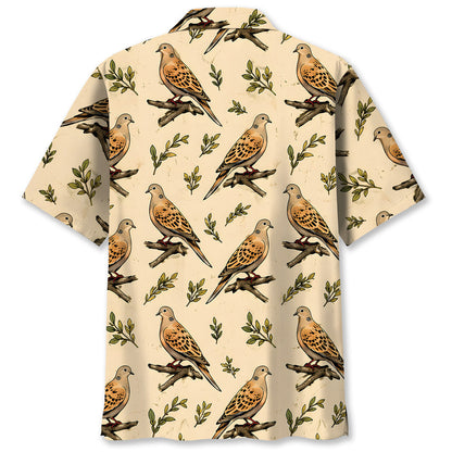 Vintage Wild Dove Pattern Hawaiian Shirt