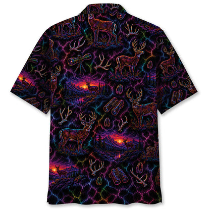 Midnight Deer Neon Hawaiian Shirt