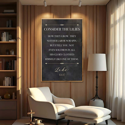 Consider The Lilies - Luke 12:27 Faith Sign