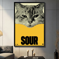 SOUR Cat Canvas Wall Art – Bold Graphic Print