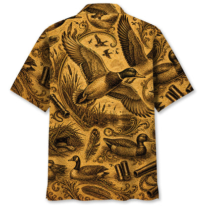 Duck Hunting Legend Vintage Art Hawaiian Shirt
