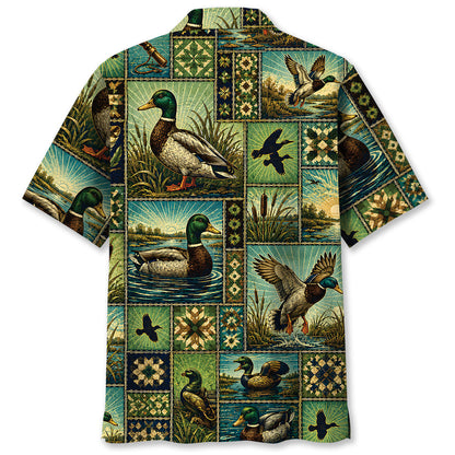 Duck Hunting Vintage Pattern Hawaiian Shirt