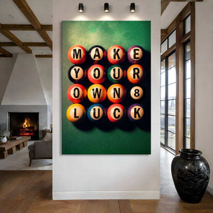 Make Your Own Luck Billiards Ball Wall Sign