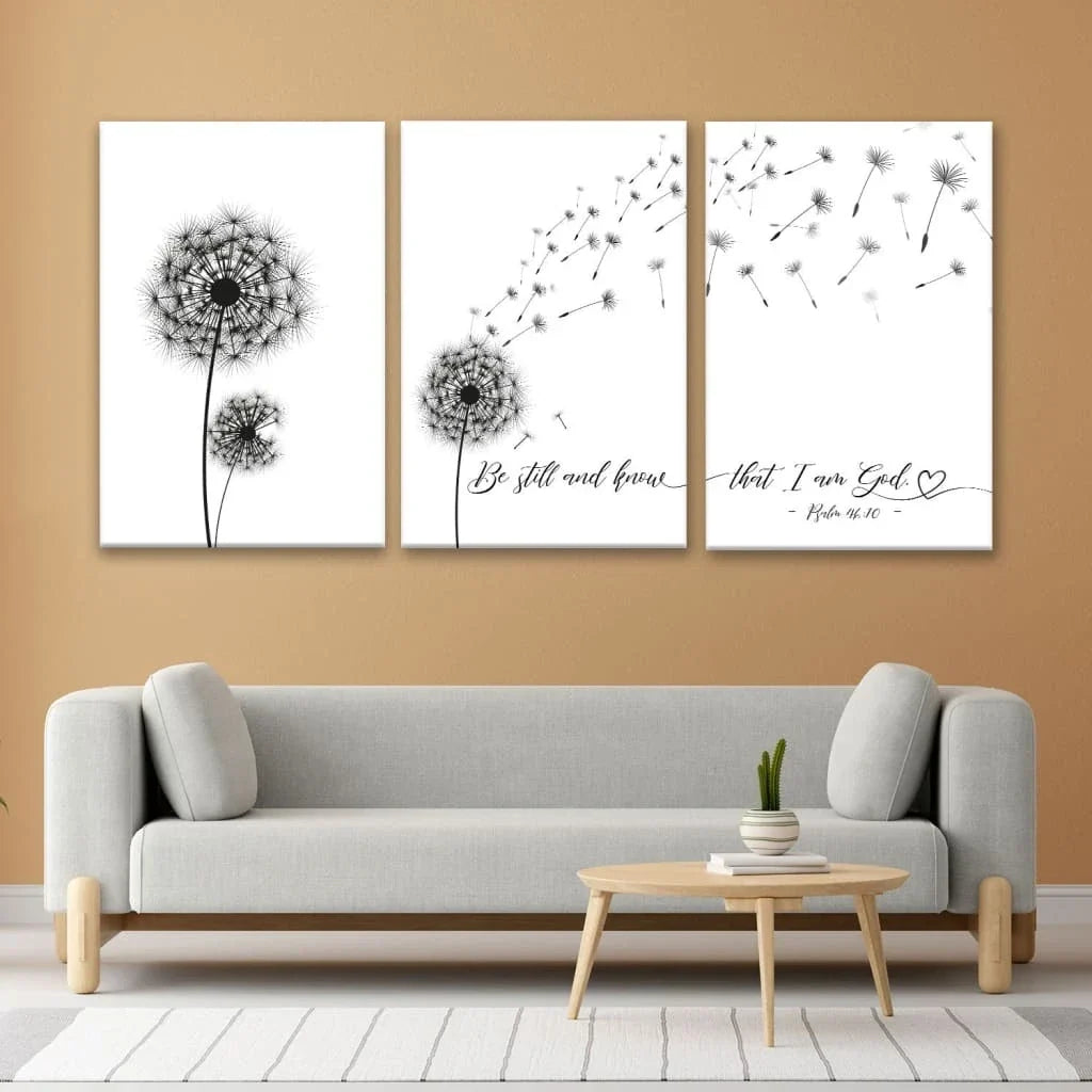 be still and know that i am god 3 panel wall art canvas