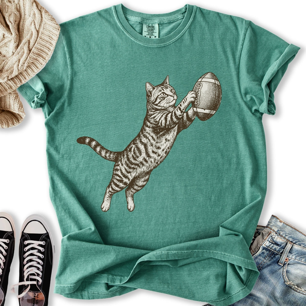 Football Tabby Cat Relaxed Tee