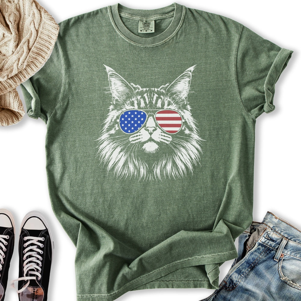 USA Aviator Long Hair Cat Relaxed Tee