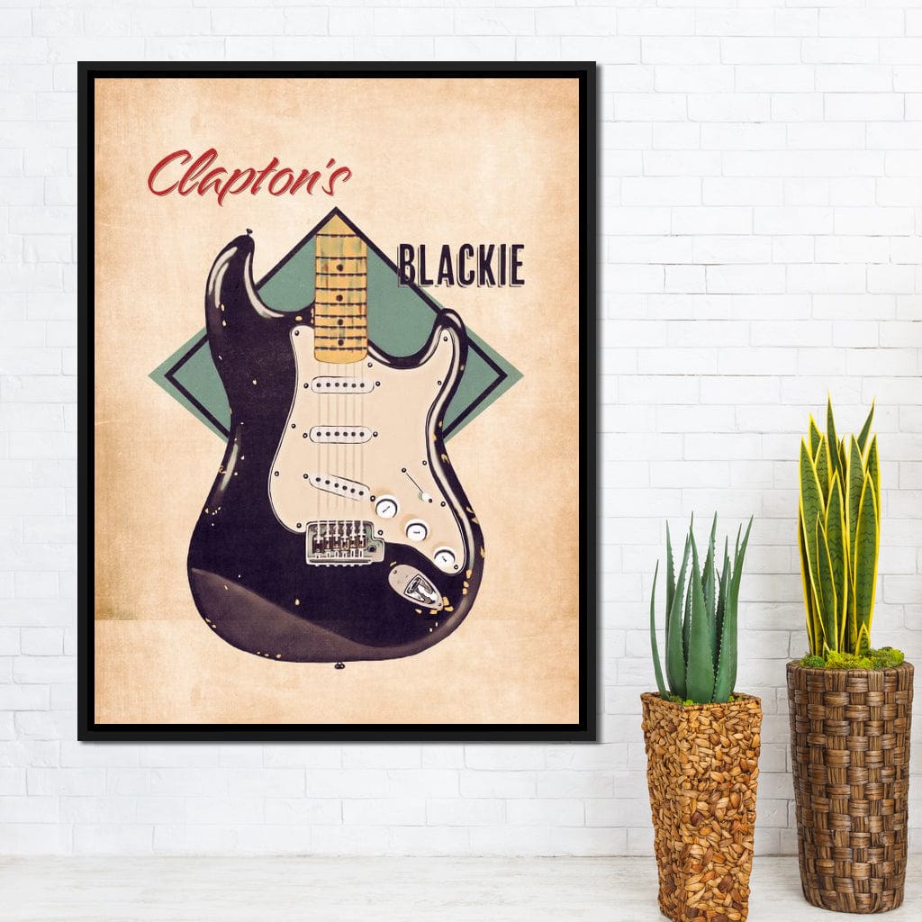 Eric Clapton's Blackie Guitar Retro Canvas Wall Art