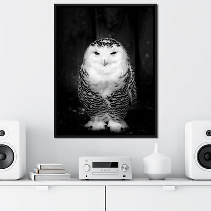Black and White Snowy Owl Canvas Wall Art