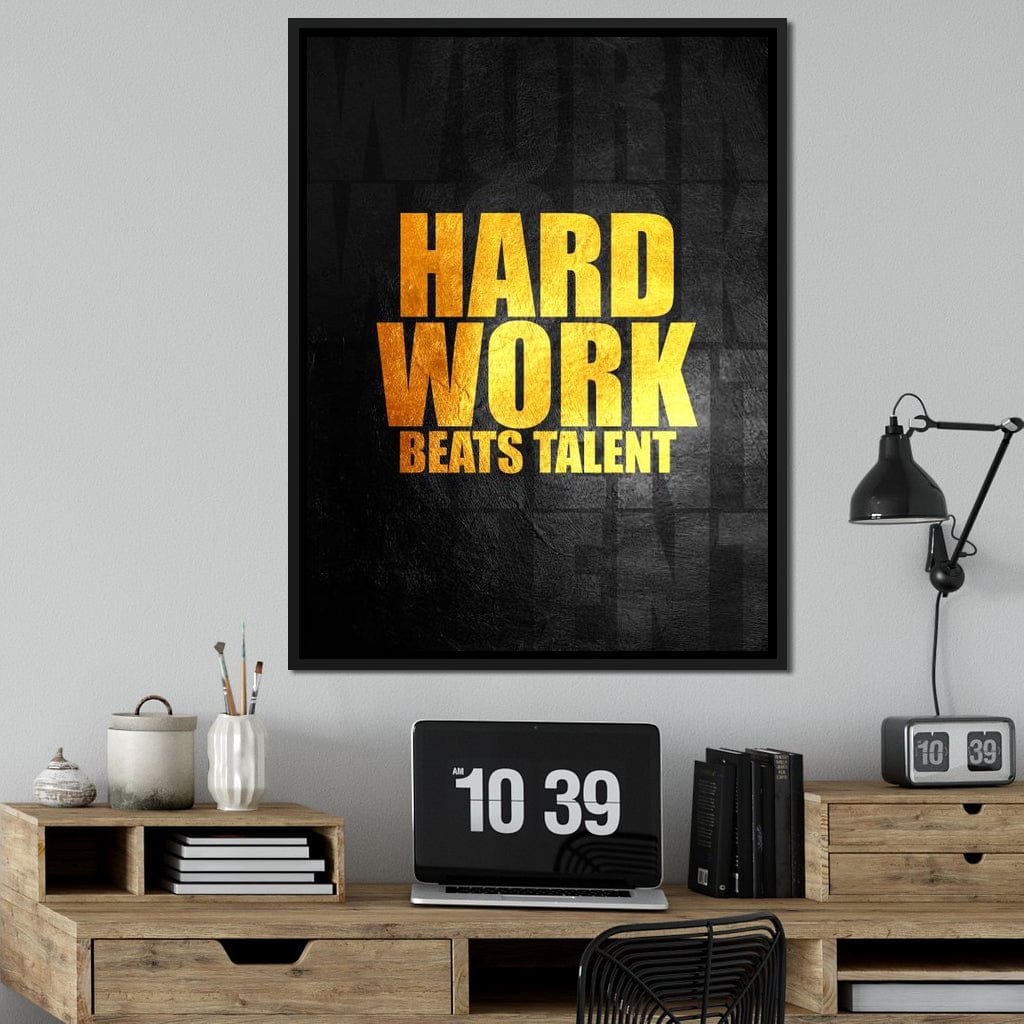 Hard Work Beats Talent Canvas Wall Art