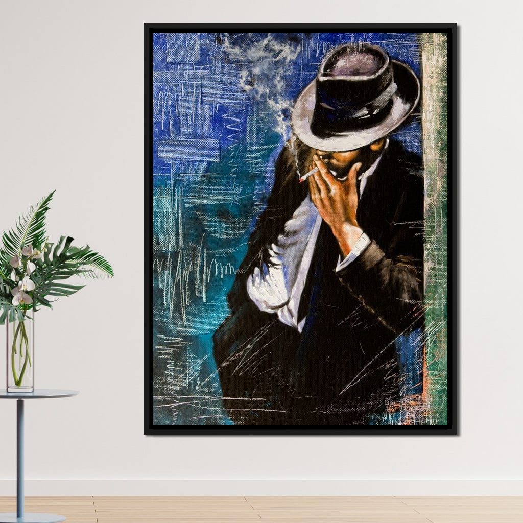 Smoking Man Canvas Wall Art