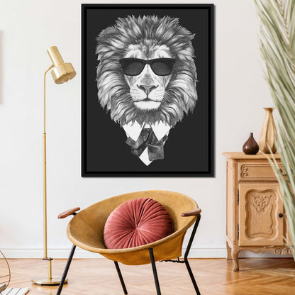Dressed Up Lion Canvas Wall Art