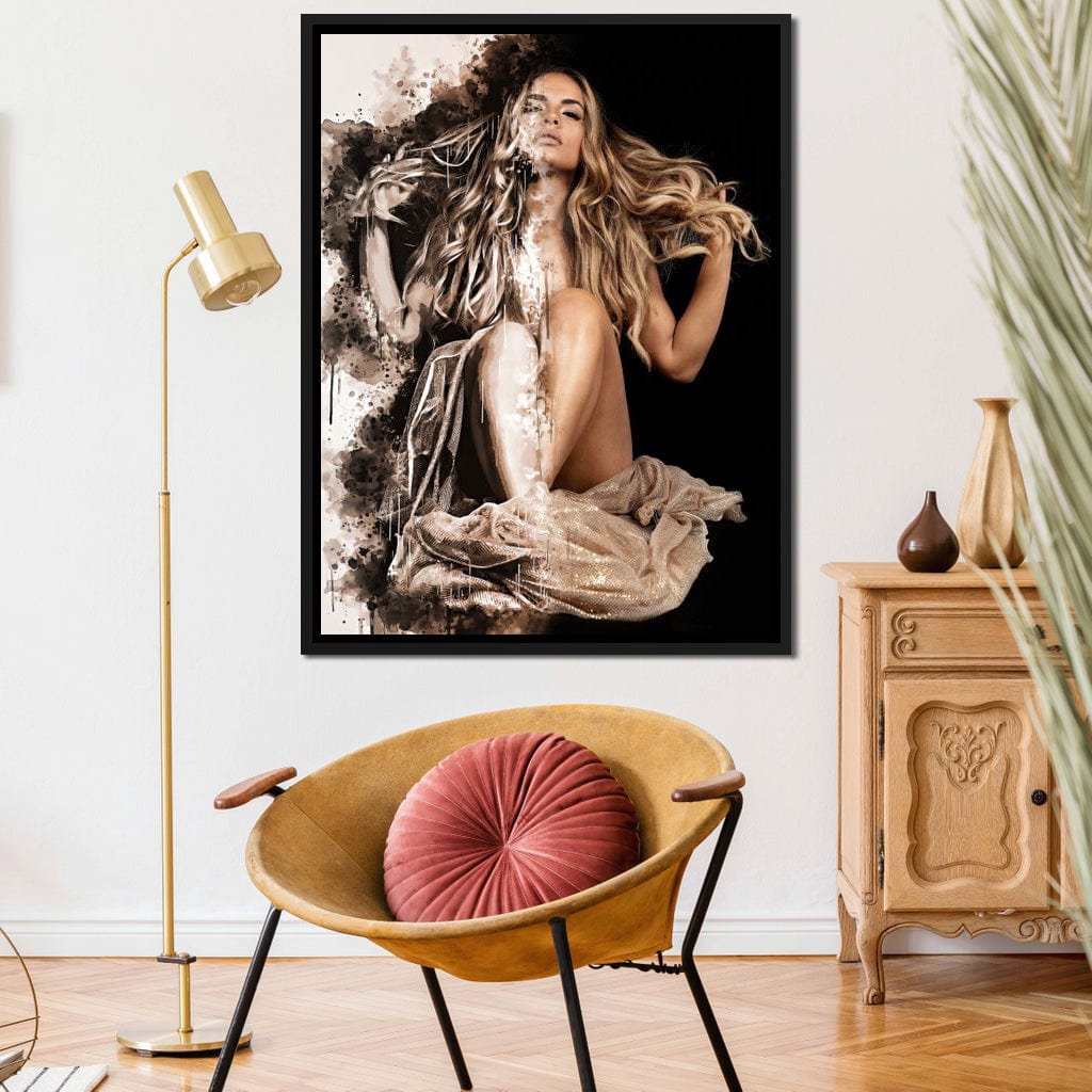 Golden Beauty Canvas Wall Art