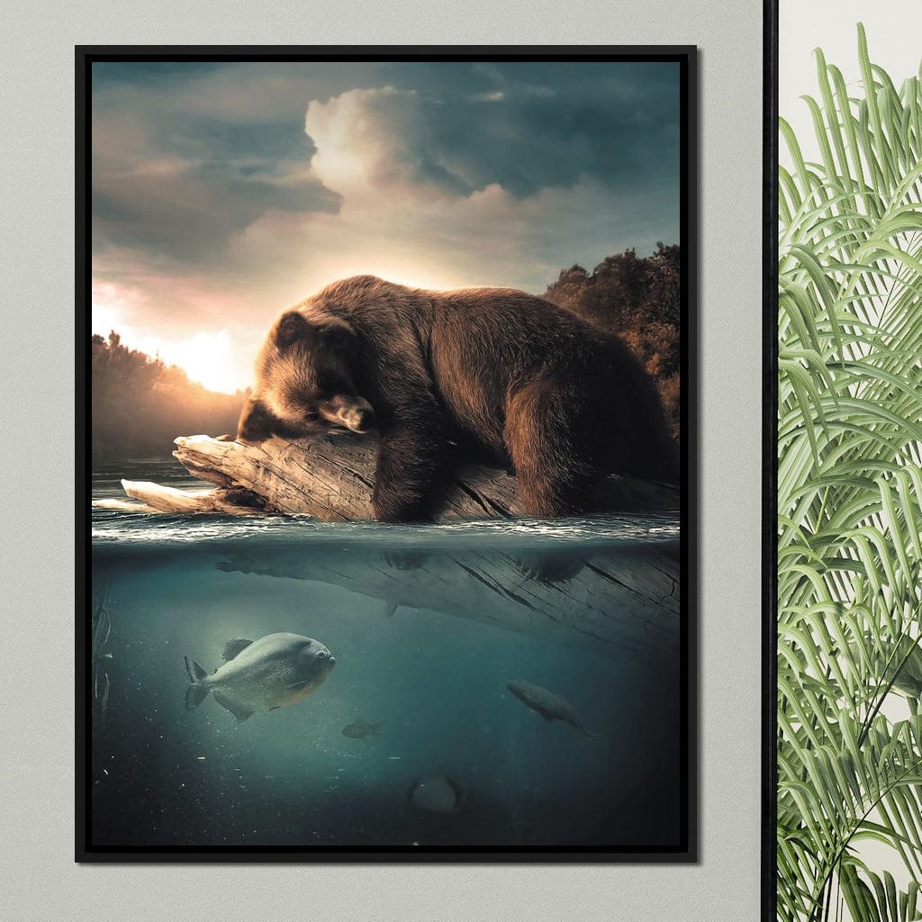 Floating Bear Canvas Wall Art