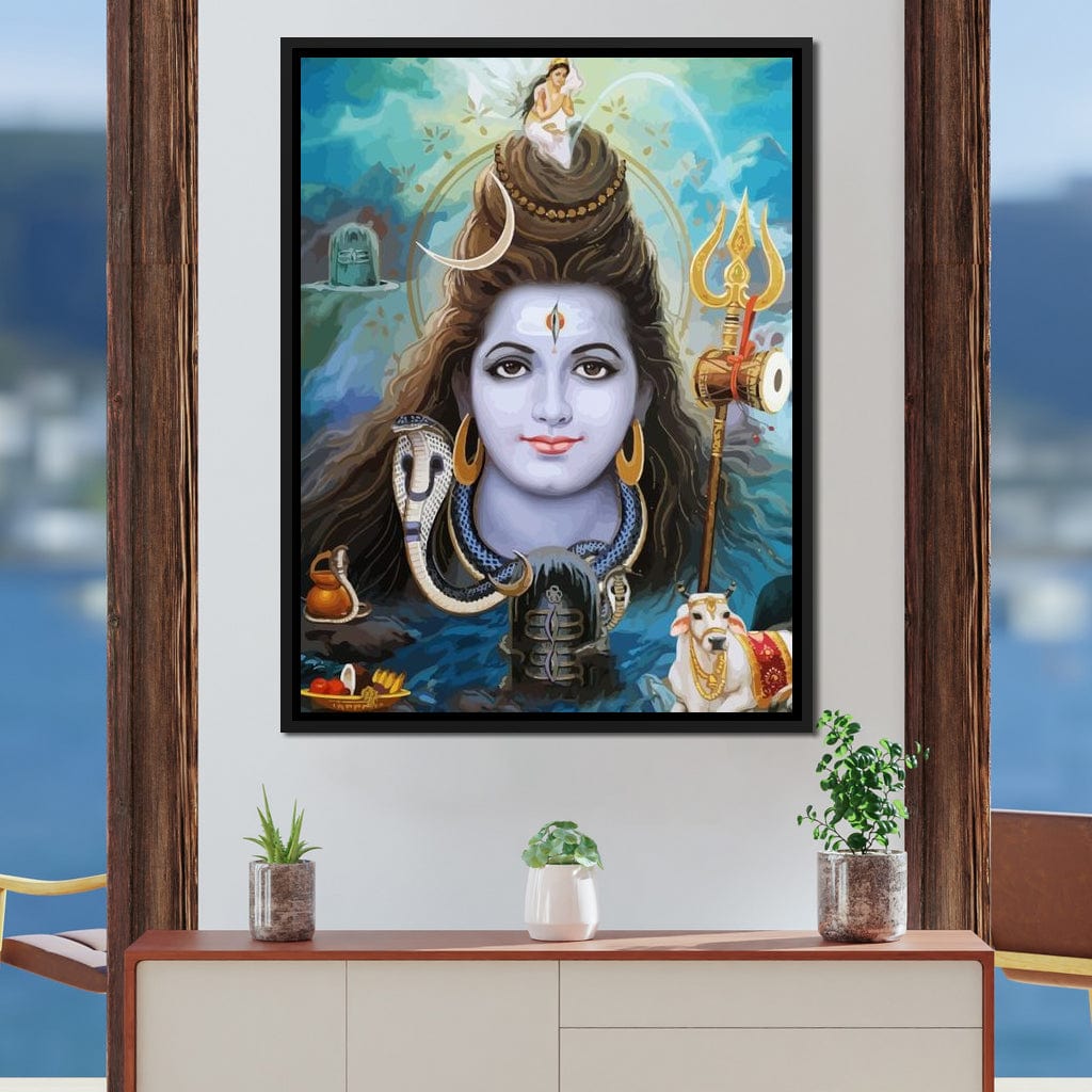Lord Shiva Portrait Canvas Wall Art