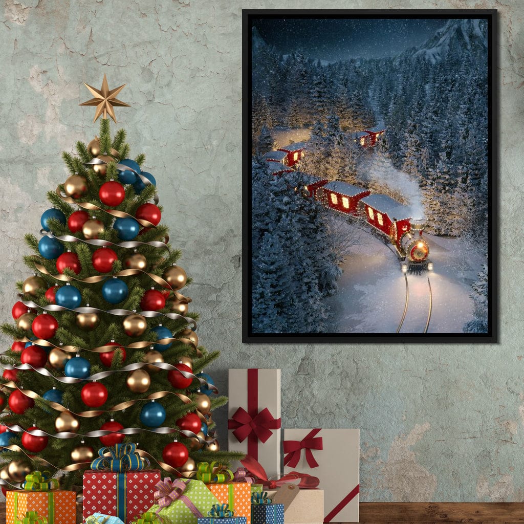 Christmas Train Canvas Wall Art