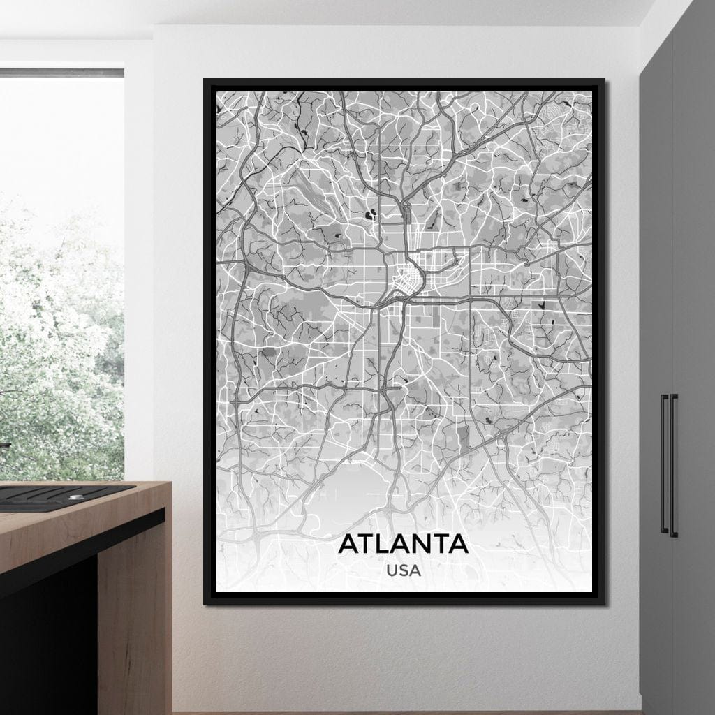 Map of Atlanta, USA Canvas Wall Art