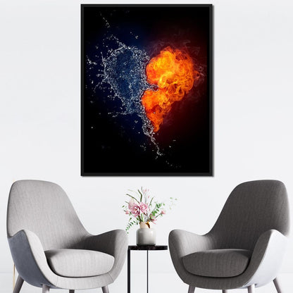 Fire and Water Love Canvas Wall Art