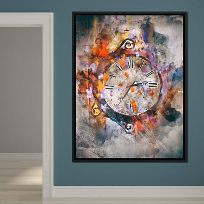 Time Clock Canvas Wall Art