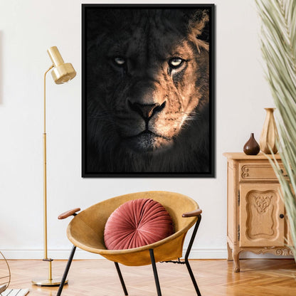 Lion Dark Canvas Wall Art