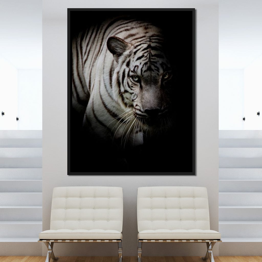 Black and White Tiger Canvas Wall Art