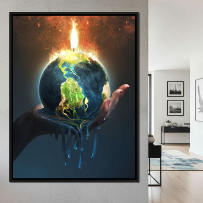 Holding the Earth Canvas Wall Art