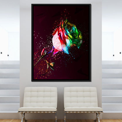 Colored Rose Canvas Wall Art