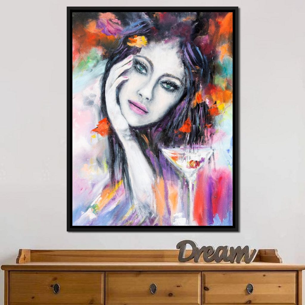 Martini Girl Canvas Wall Art