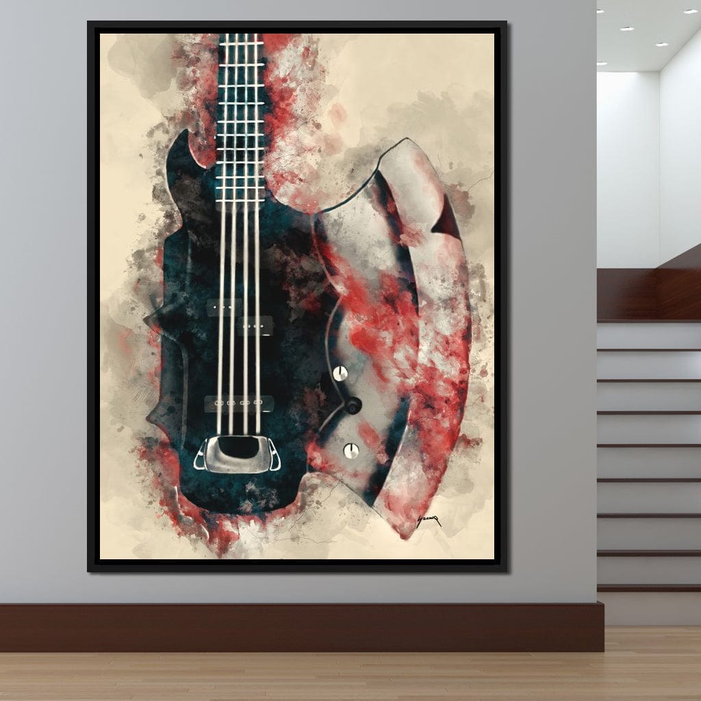 The Demon's Axe Bass Guitar Canvas Wall Art