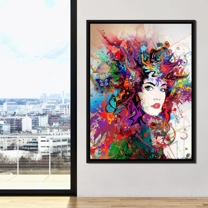 Psychedelic Portrait Canvas Wall Art