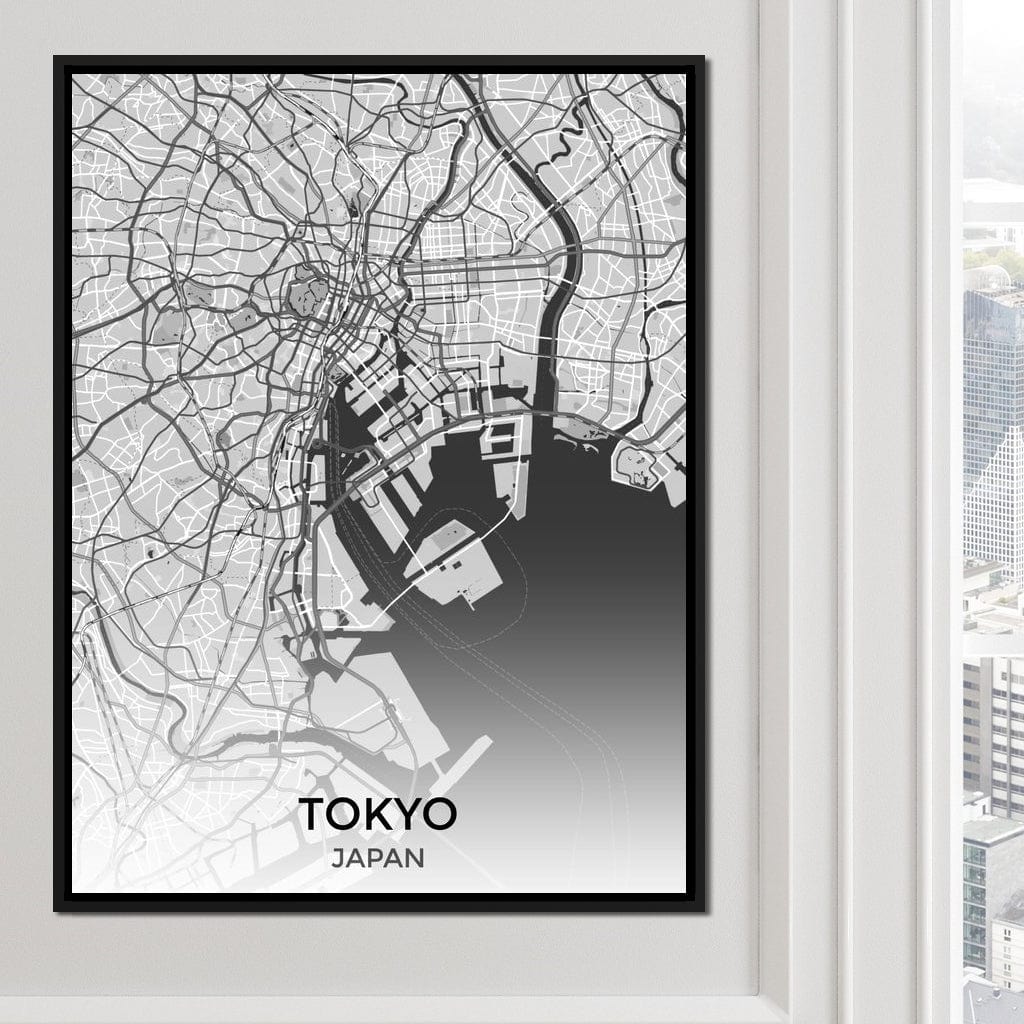 Map of Tokyo, Japan Canvas Wall Art
