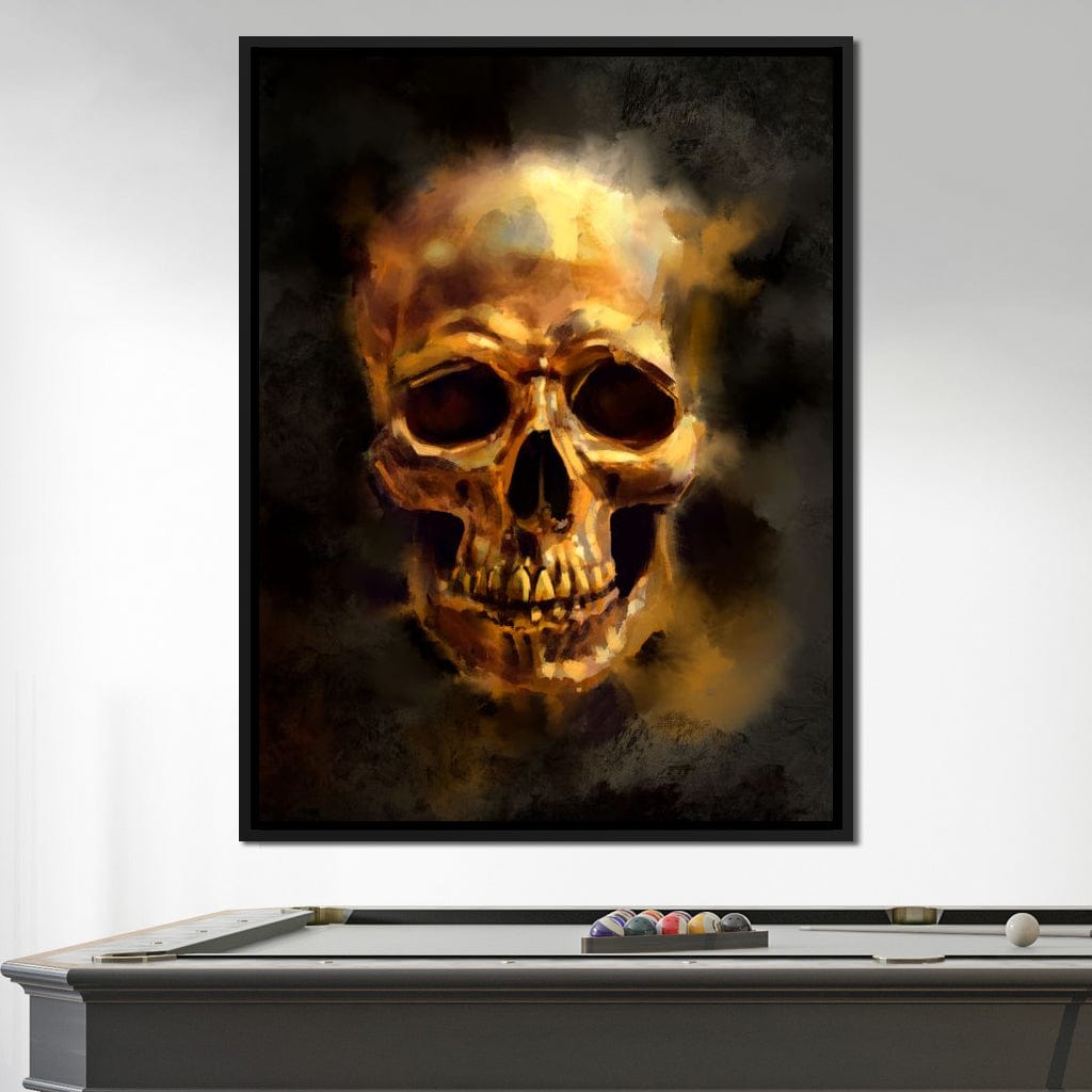 Golden Skull Canvas Wall Art
