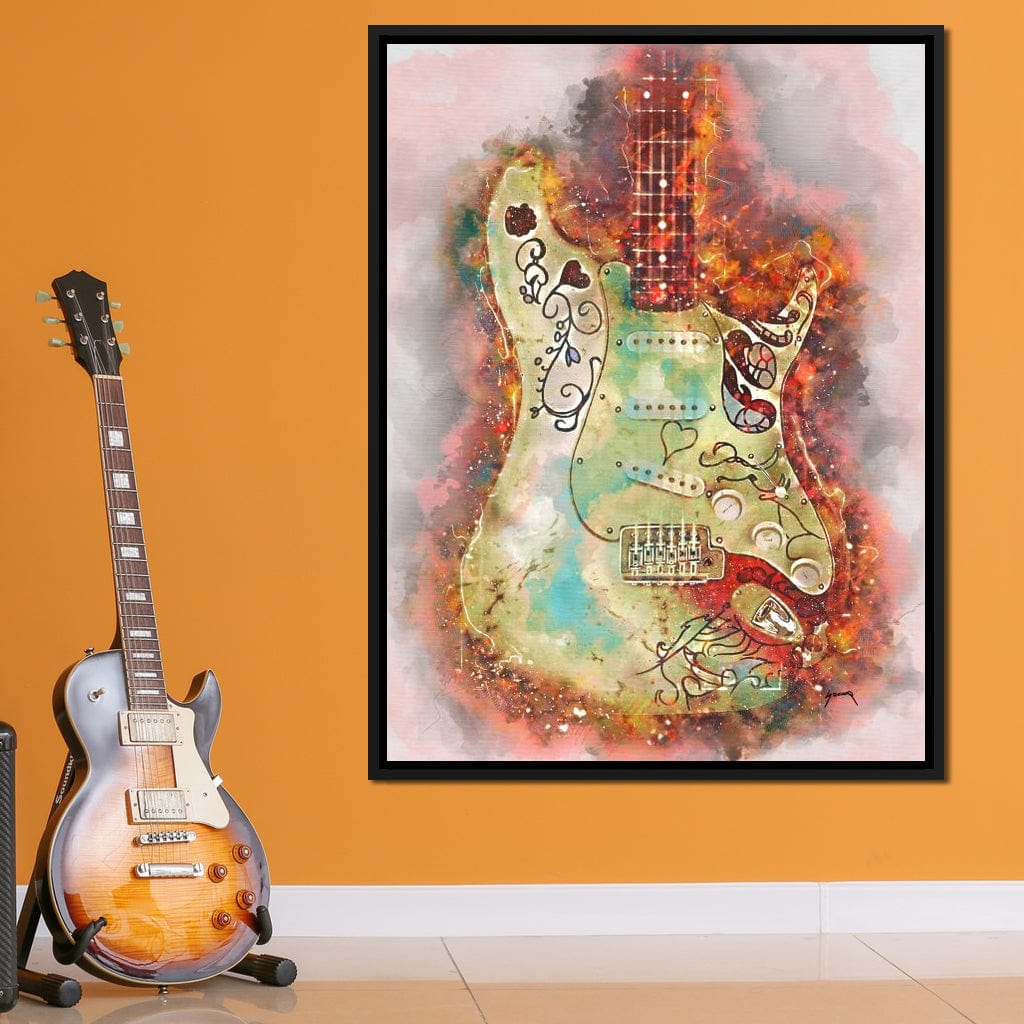 Jimi Hendrix's Guitar Canvas Wall Art